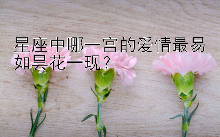 星座中哪一宫的爱情最易如昙花一现？