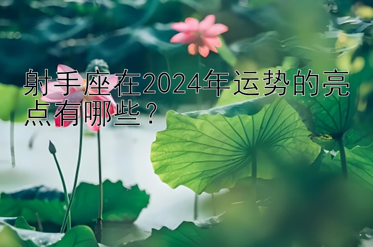 射手座在2024年运势的亮点有哪些？