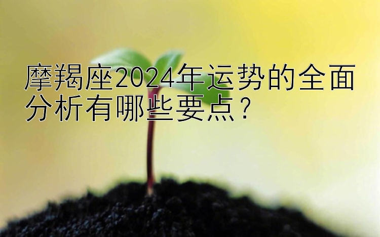 摩羯座2024年运势的全面分析有哪些要点？