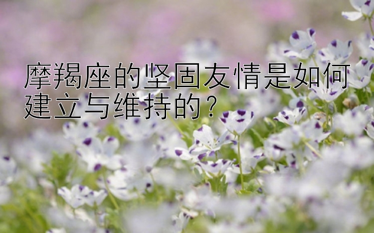 摩羯座的坚固友情是如何建立与维持的？