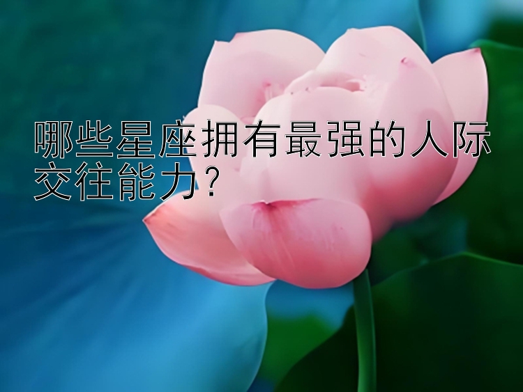 哪些星座拥有最强的人际交往能力？