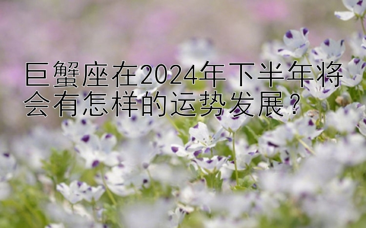 巨蟹座在2024年下半年将会有怎样的运势发展？