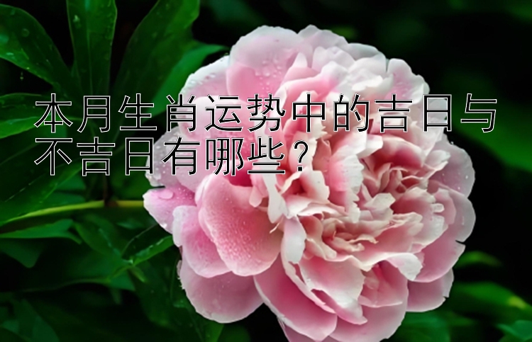 本月生肖运势中的吉日与不吉日有哪些？