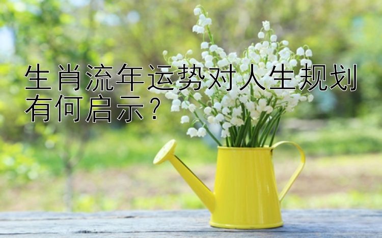 生肖流年运势对人生规划有何启示？