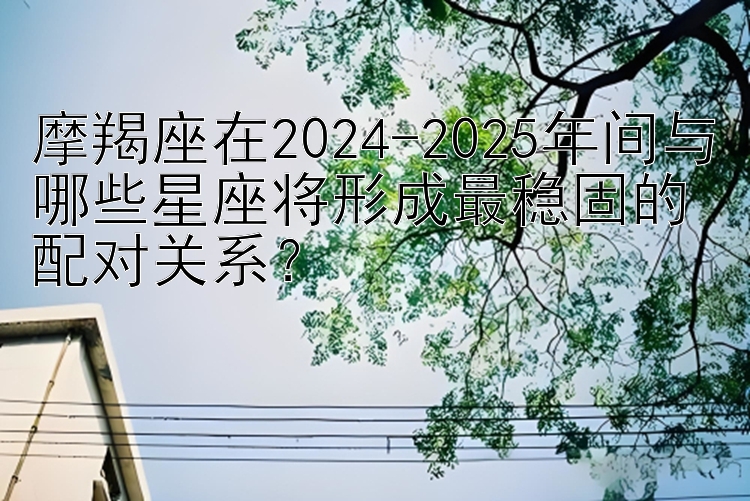 摩羯座在2024-2025年间与哪些星座将形成最稳固的配对关系？