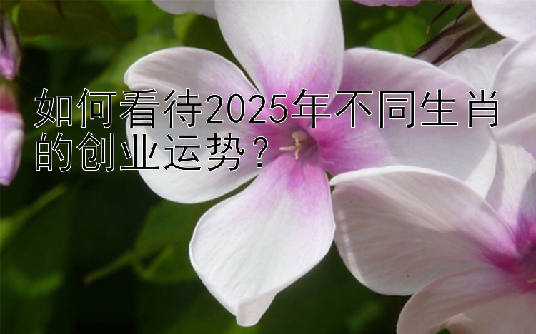 如何看待2025年不同生肖的创业运势？