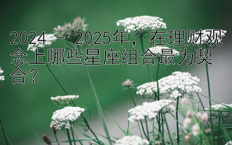 2024 - 2025年，在理财观念上哪些星座组合最为契合？