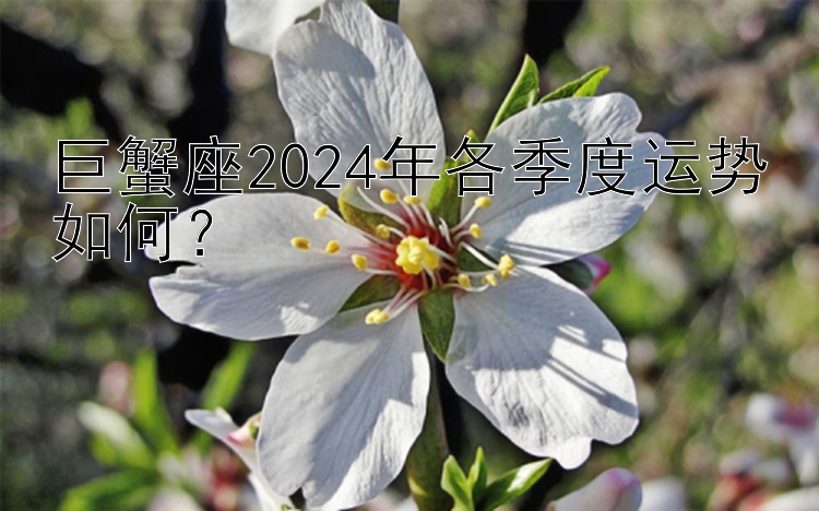 巨蟹座2024年各季度运势如何？