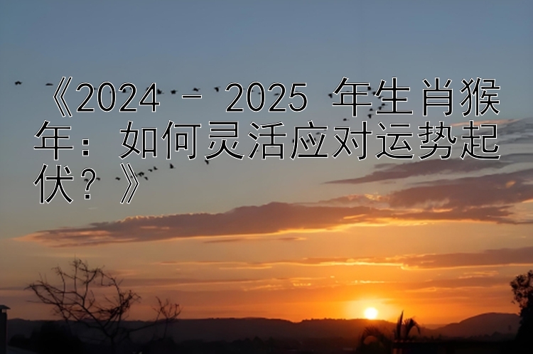 《2024 - 2025 年生肖猴年：如何灵活应对运势起伏？》