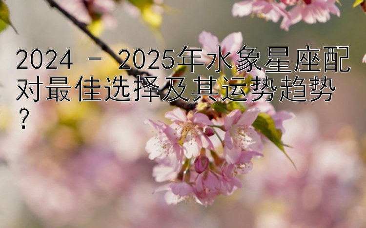 2024 - 2025年水象星座配对最佳选择及其运势趋势？