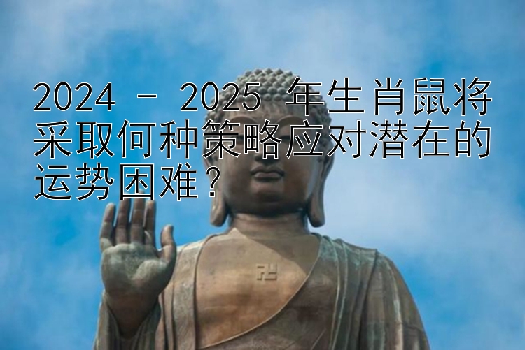 2024 - 2025 年生肖鼠将采取何种策略应对潜在的运势困难？