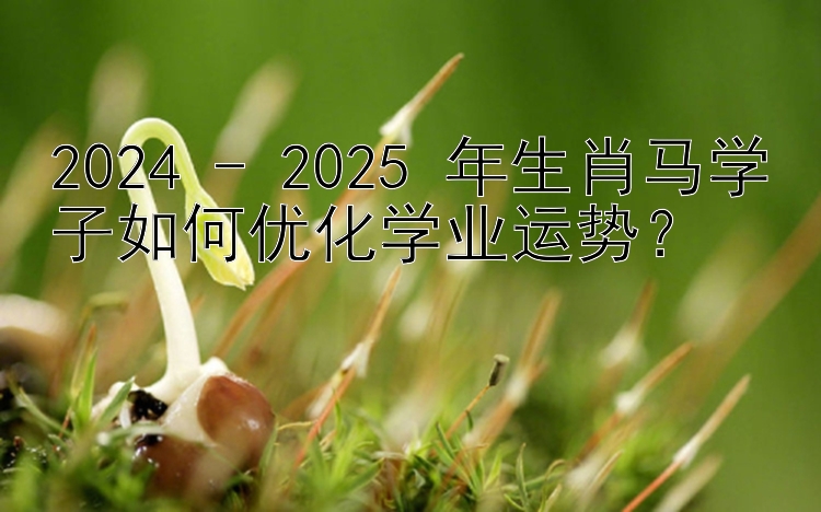 2024 - 2025 年生肖马学子如何优化学业运势？