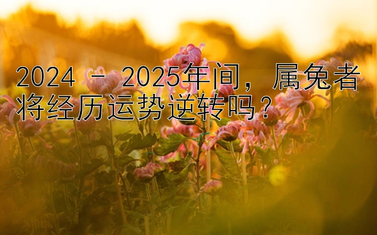 2024 - 2025年间，属兔者将经历运势逆转吗？