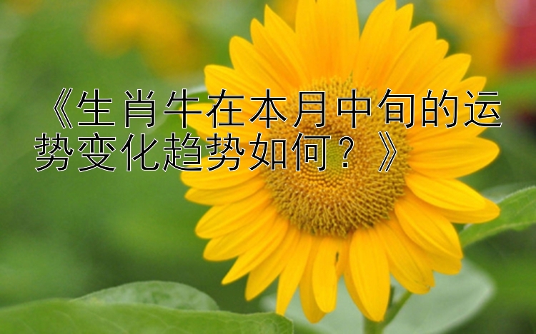 《生肖牛在本月中旬的运势变化趋势如何？》