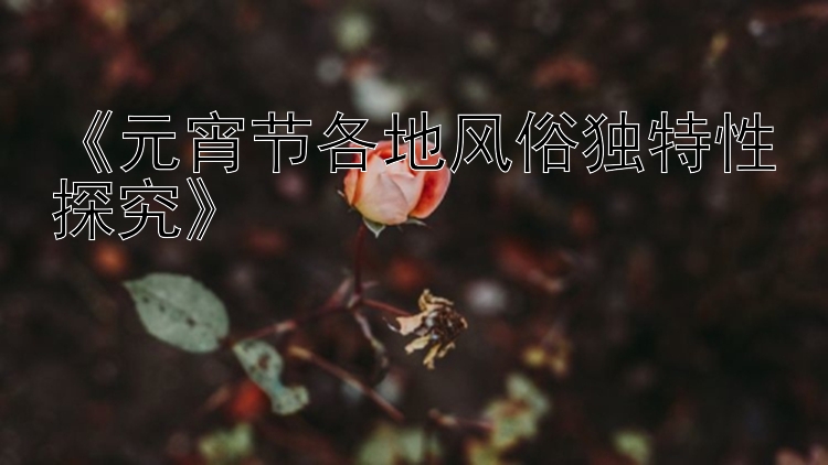 《元宵节各地风俗独特性探究》