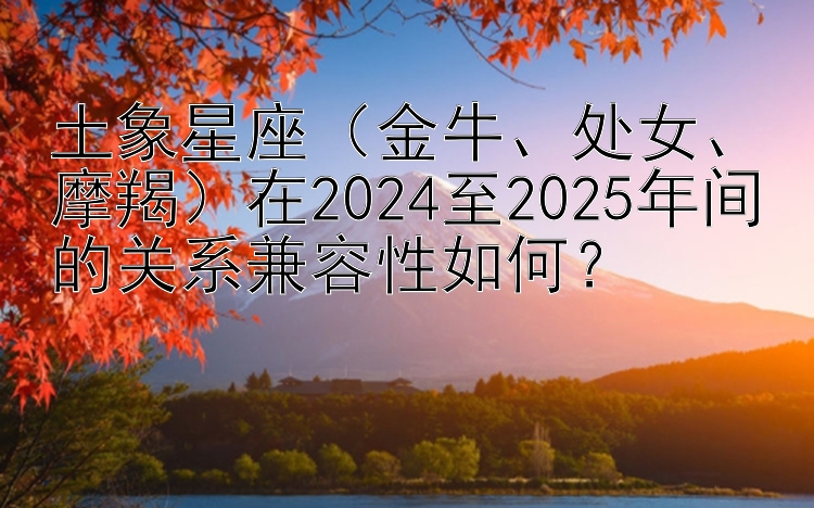 土象星座（金牛、处女、摩羯）在2024至2025年间的关系兼容性如何？