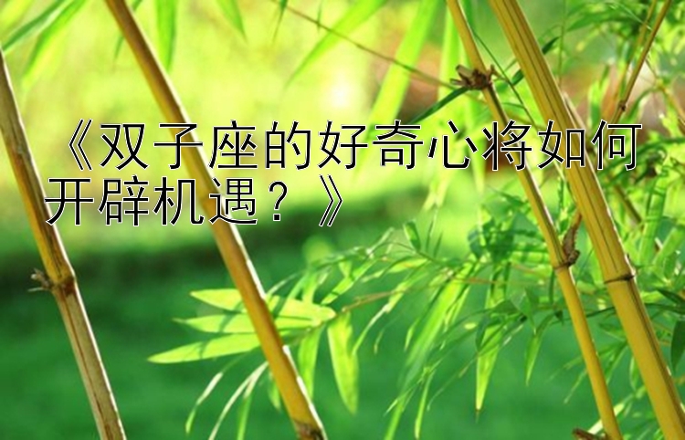 《双子座的好奇心将如何开辟机遇？》