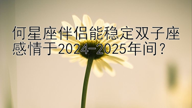 何星座伴侣能稳定双子座感情于2024-2025年间？