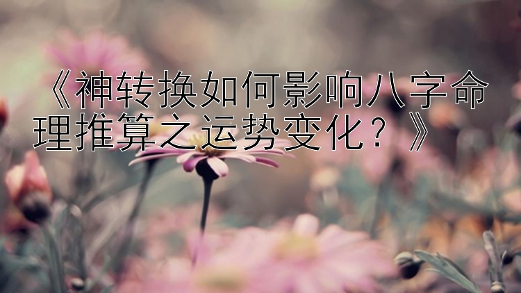 《神转换如何影响八字命理推算之运势变化？》