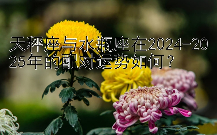 天秤座与水瓶座在2024-2025年的配对运势如何？