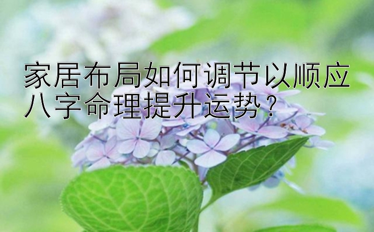 家居布局如何调节以顺应八字命理提升运势？