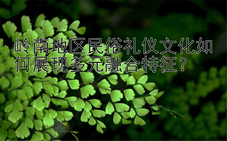 岭南地区民俗礼仪文化如何展现多元融合特征？