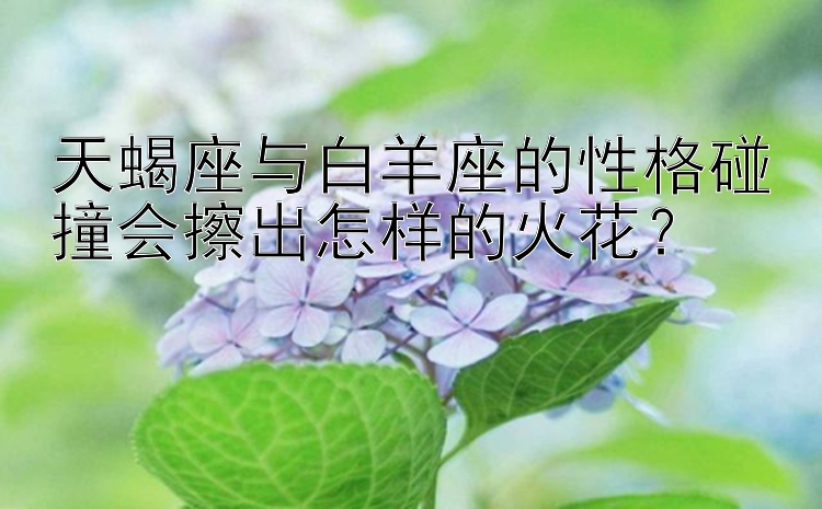 天蝎座与白羊座的性格碰撞会擦出怎样的火花？