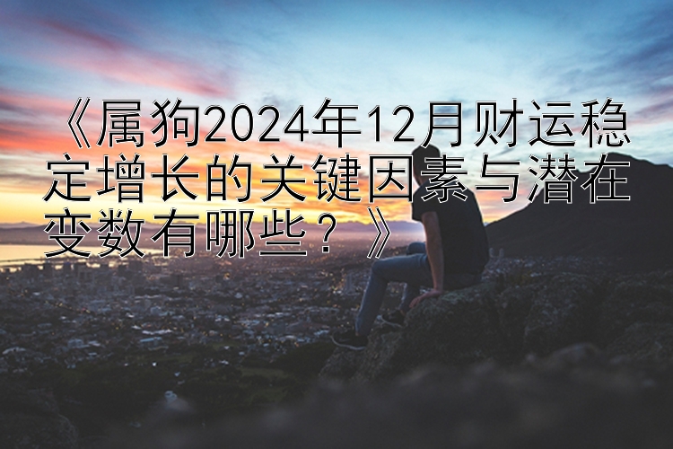 《属狗2024年12月财运稳定增长的关键因素与潜在变数有哪些？》