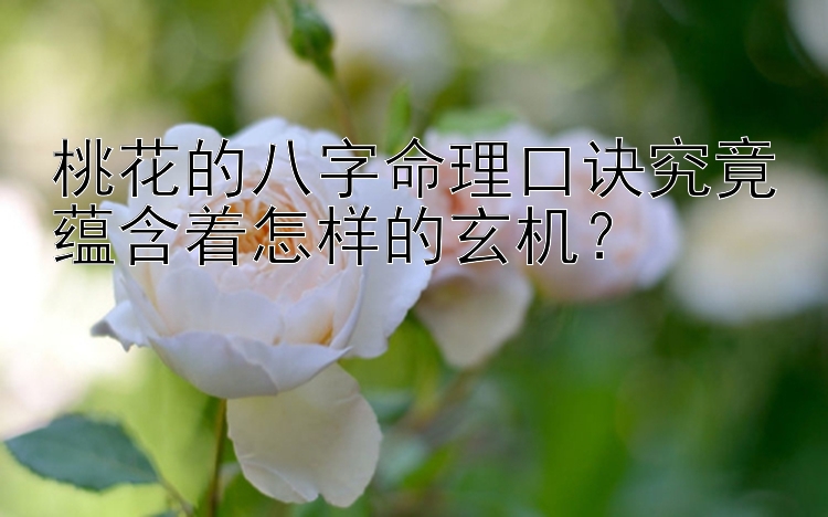 桃花的八字命理口诀究竟蕴含着怎样的玄机？