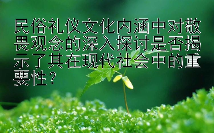 民俗礼仪文化内涵中对敬畏观念的深入探讨是否揭示了其在现代社会中的重要性？