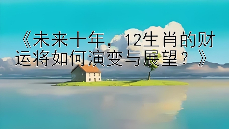 《未来十年，12生肖的财运将如何演变与展望？》