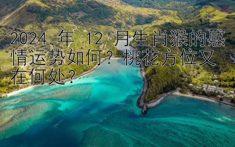 2024 年 12 月生肖猴的感情运势如何？桃花方位又在何处？