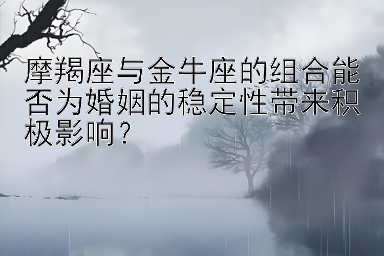 摩羯座与金牛座的组合能否为婚姻的稳定性带来积极影响？