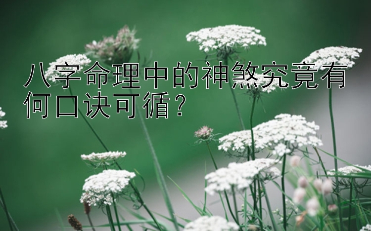 八字命理中的神煞究竟有何口诀可循？