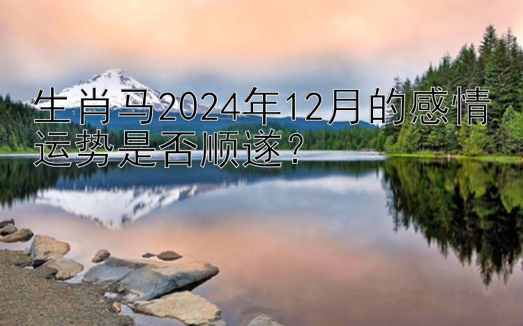 生肖马2024年12月的感情运势是否顺遂？