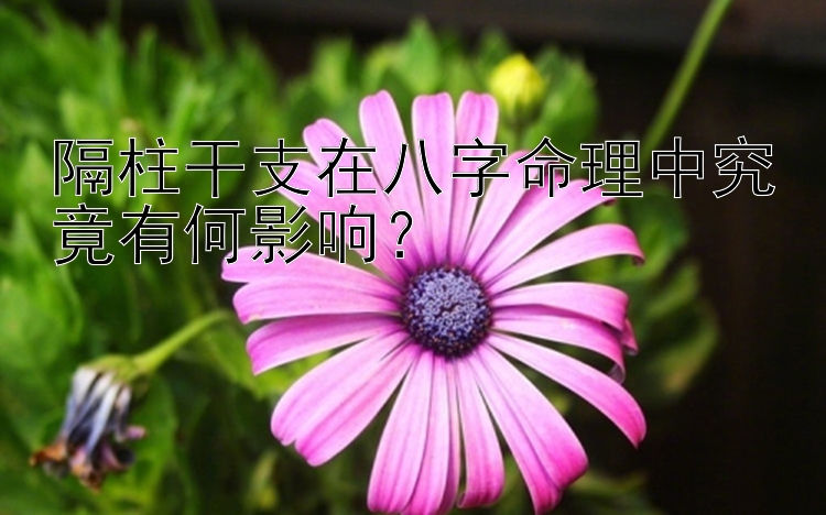 隔柱干支在八字命理中究竟有何影响？