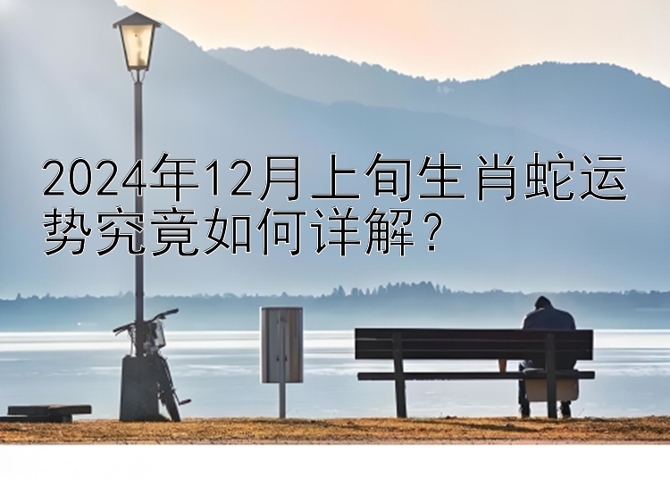 2024年12月上旬生肖蛇运势究竟如何详解？