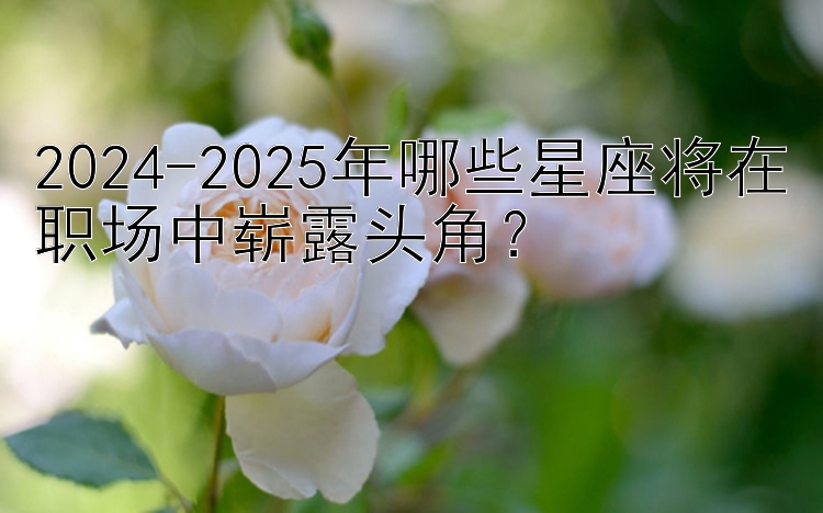 2024-2025年哪些星座将在职场中崭露头角？