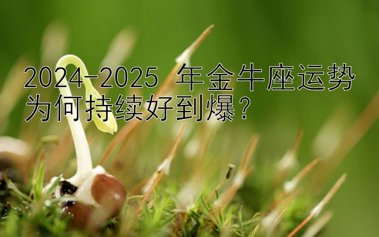 2024-2025 年金牛座运势为何持续好到爆？