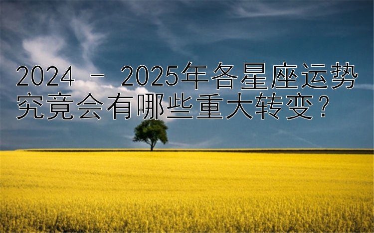 2024 - 2025年各星座运势究竟会有哪些重大转变？