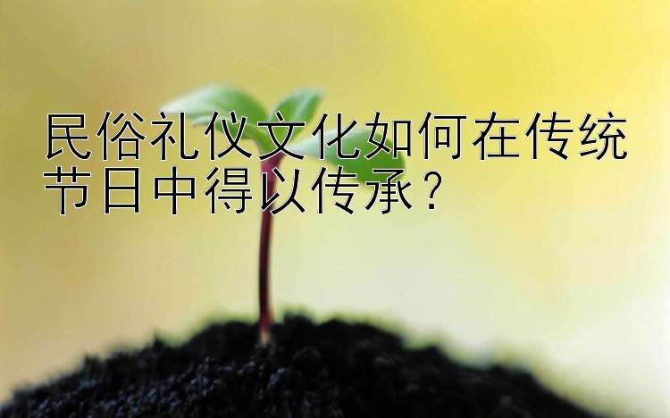 民俗礼仪文化如何在传统节日中得以传承？